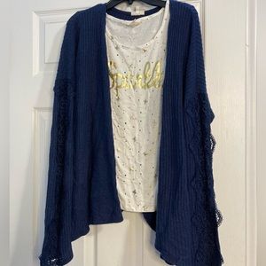 Girls self esteem brand 2 peice cardigan and tank set 3xl